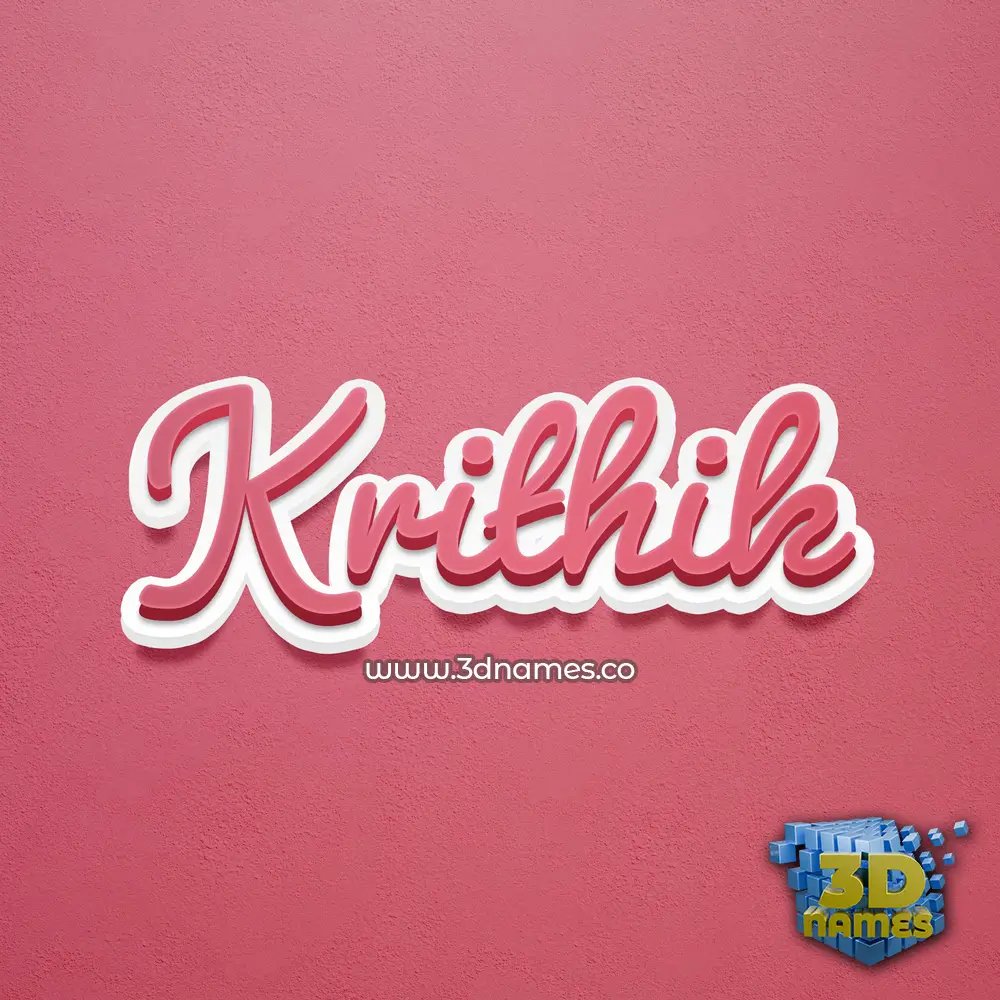 krithik in Red Scribble style - 3D name wallpaper