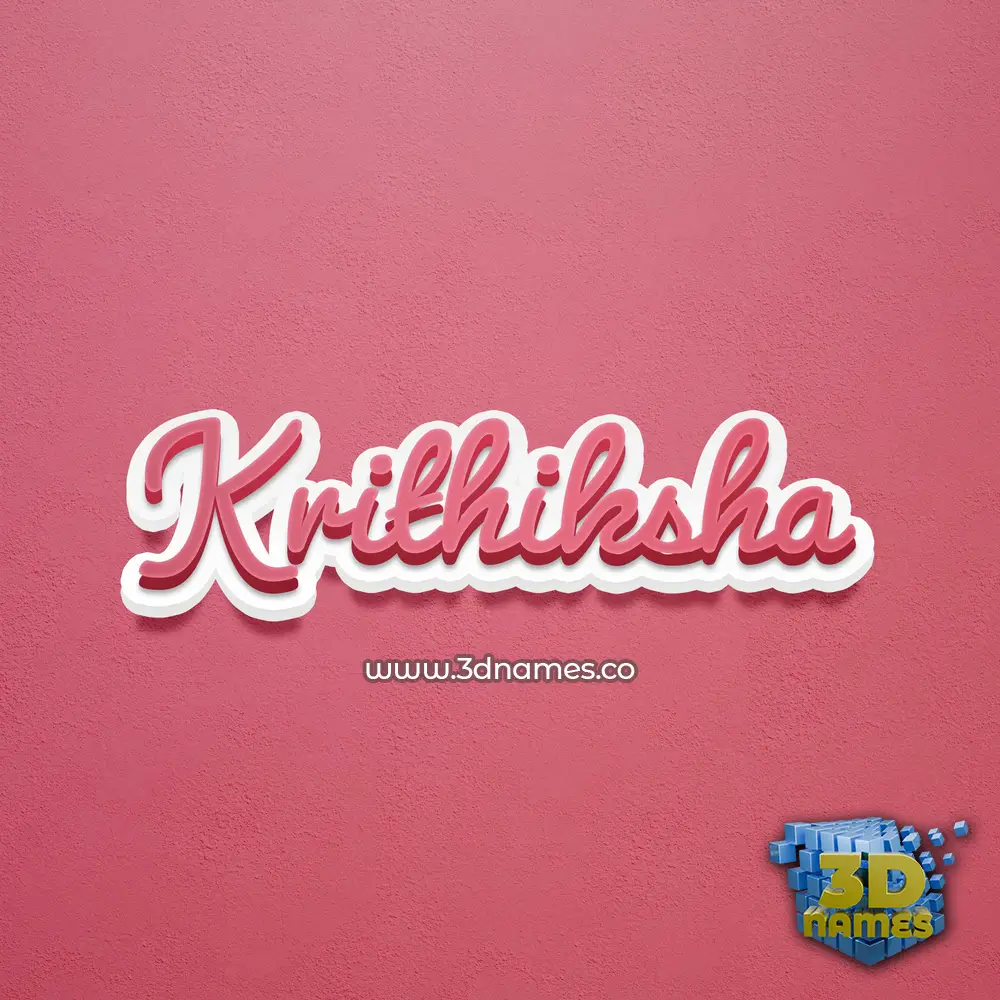krithiksha in Red Scribble style - 3D name wallpaper