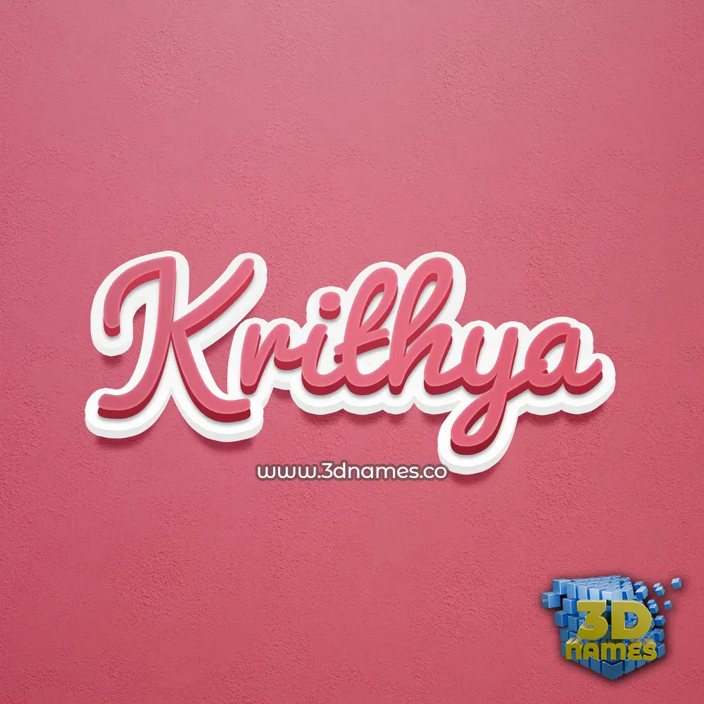 krithya in Red Scribble style - 3D name wallpaper