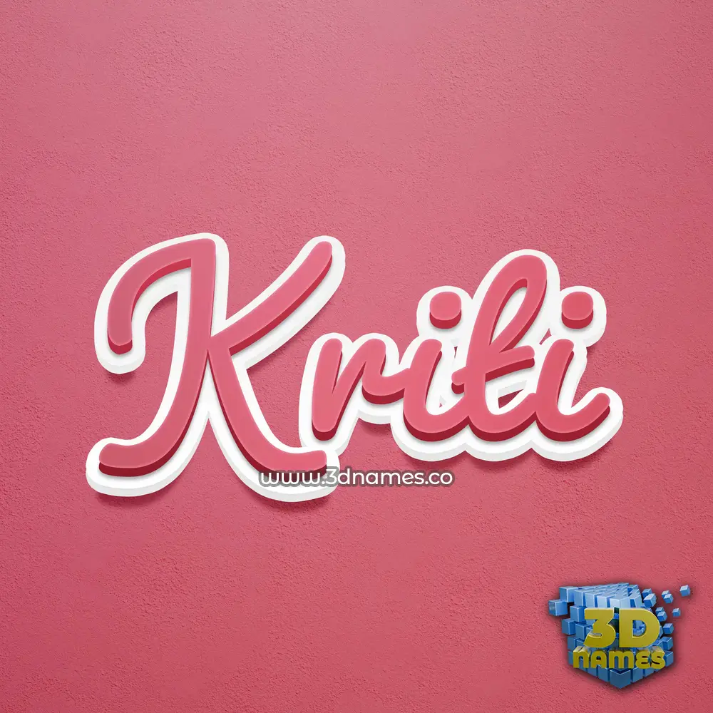 kriti in Red Scribble style - 3D name wallpaper
