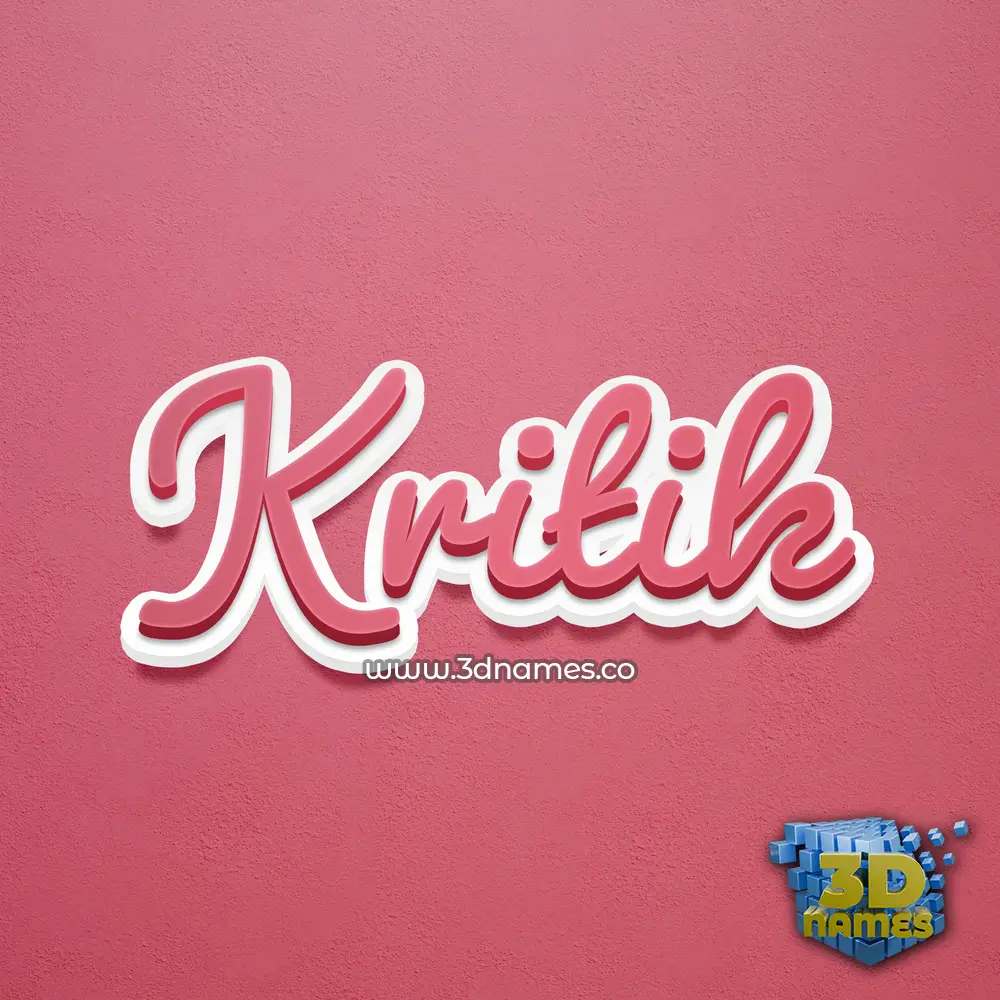 kritik in Red Scribble style - 3D name wallpaper