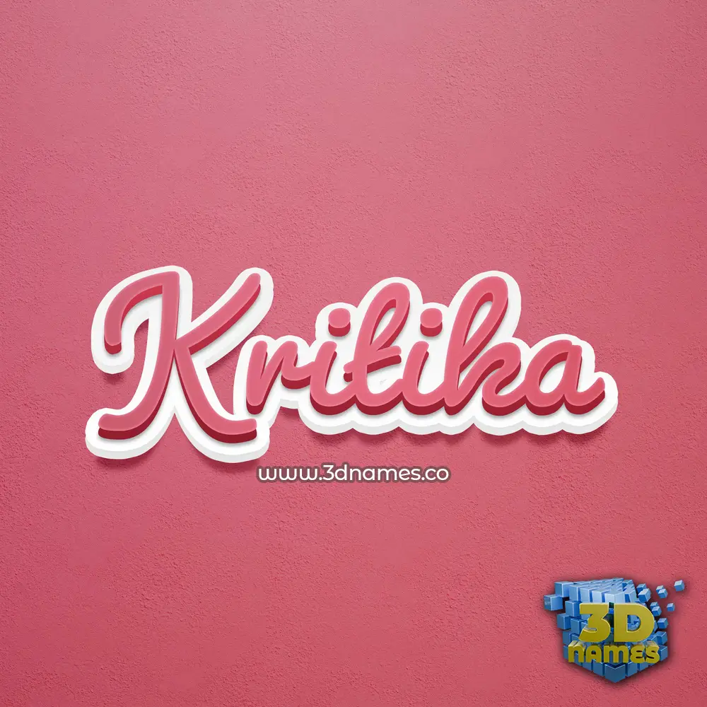 kritika in Red Scribble style - 3D name wallpaper