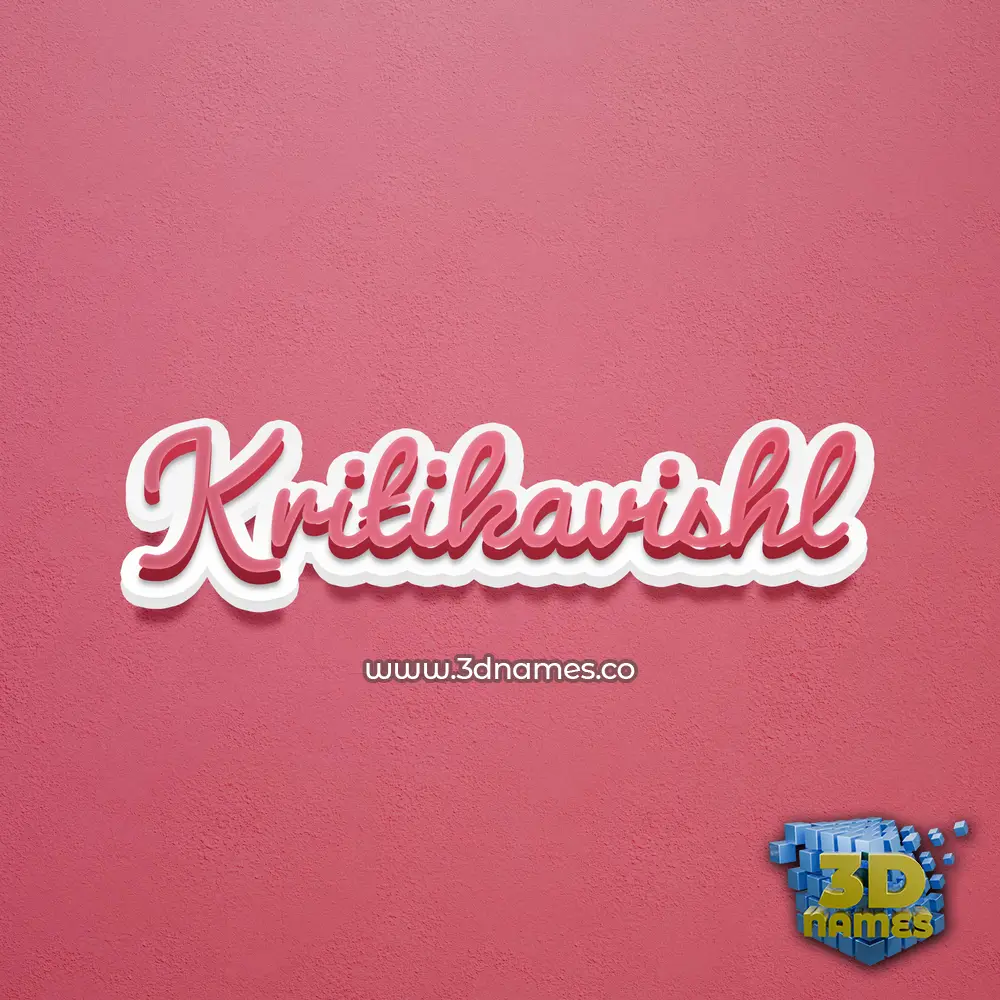 kritikavishl in Red Scribble style - 3D name wallpaper