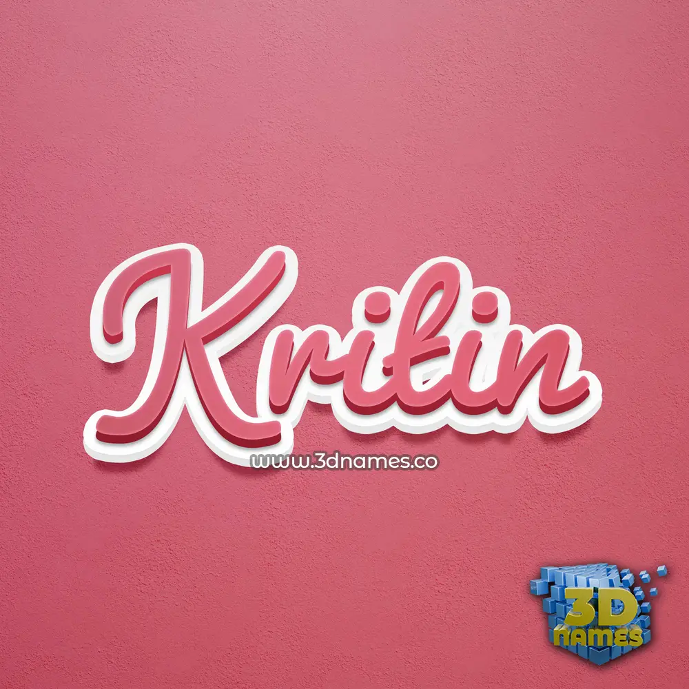 kritin in Red Scribble style - 3D name wallpaper