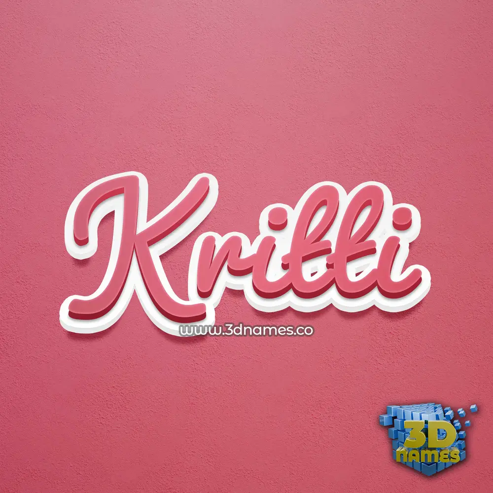 kritti in Red Scribble style - 3D name wallpaper