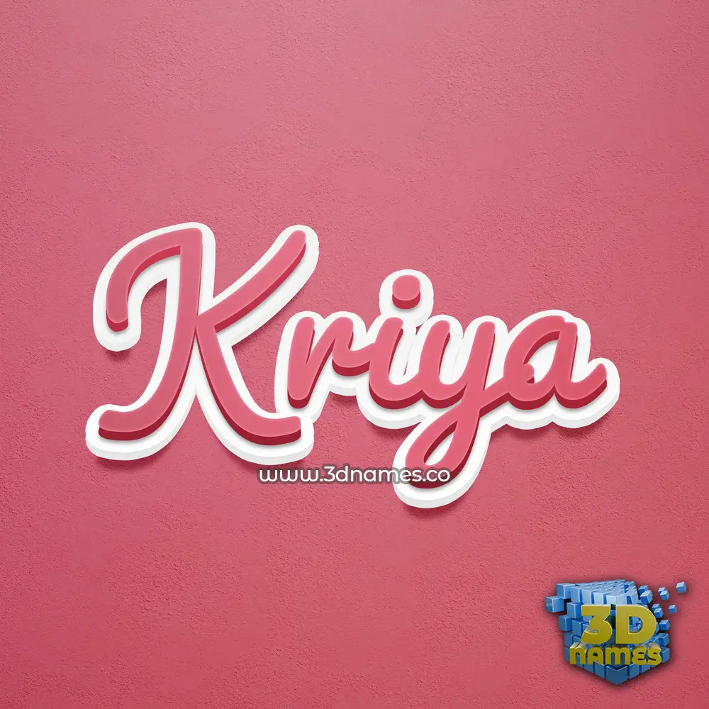 kriya in Red Scribble style - 3D name wallpaper