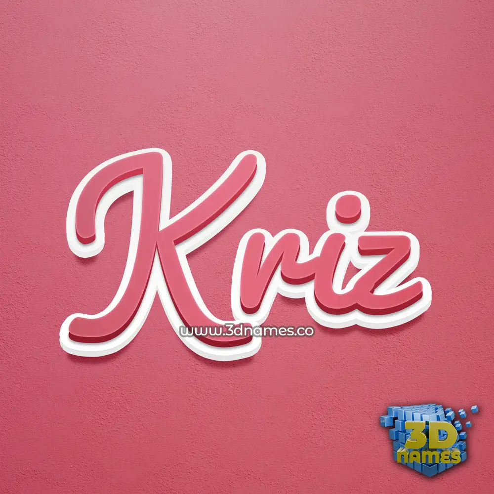 kriz in Red Scribble style - 3D name wallpaper