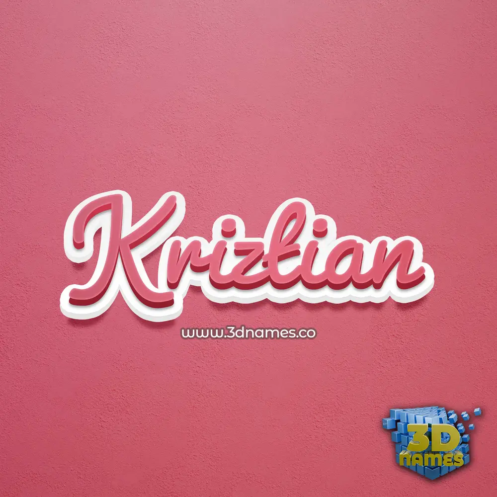 kriztian in Red Scribble style - 3D name wallpaper