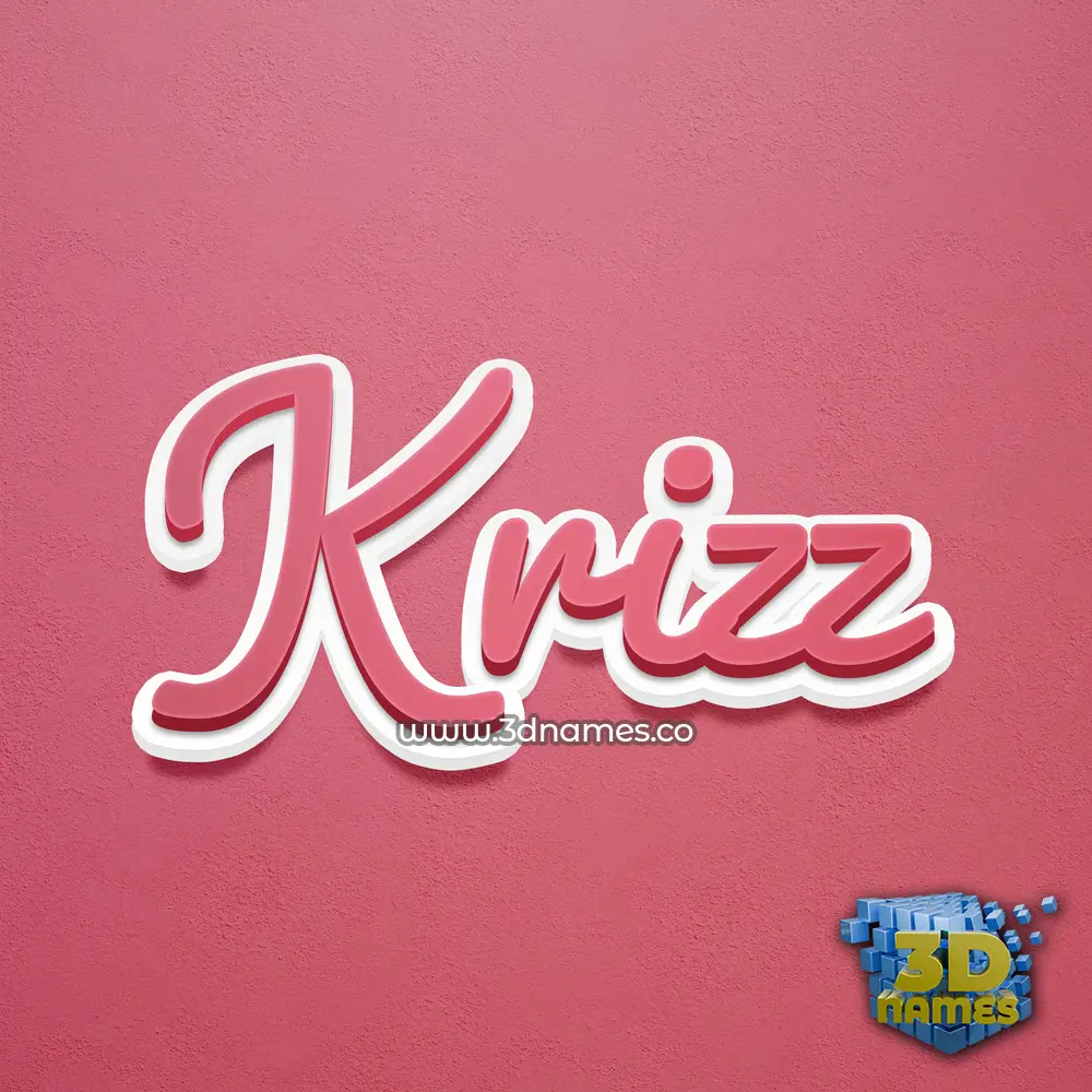 krizz in Red Scribble style - 3D name wallpaper