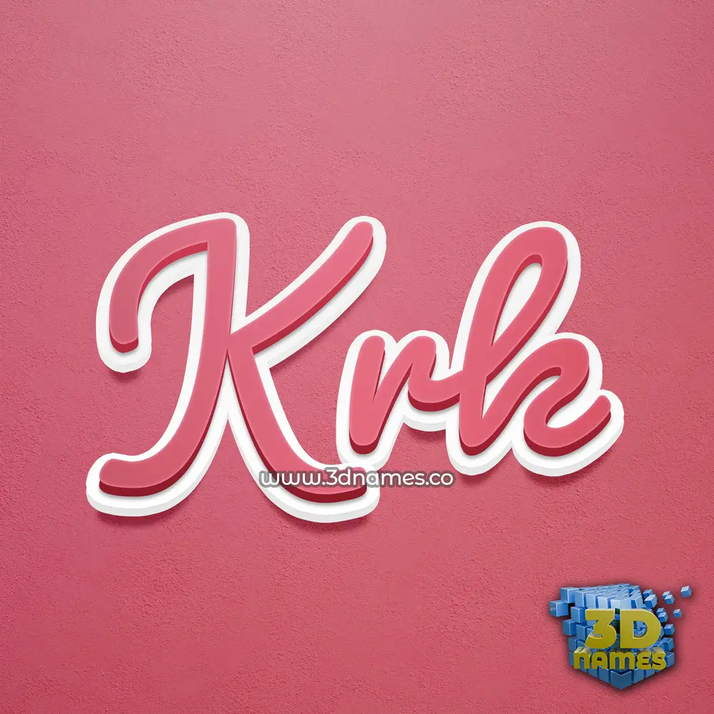krk in Red Scribble style - 3D name wallpaper