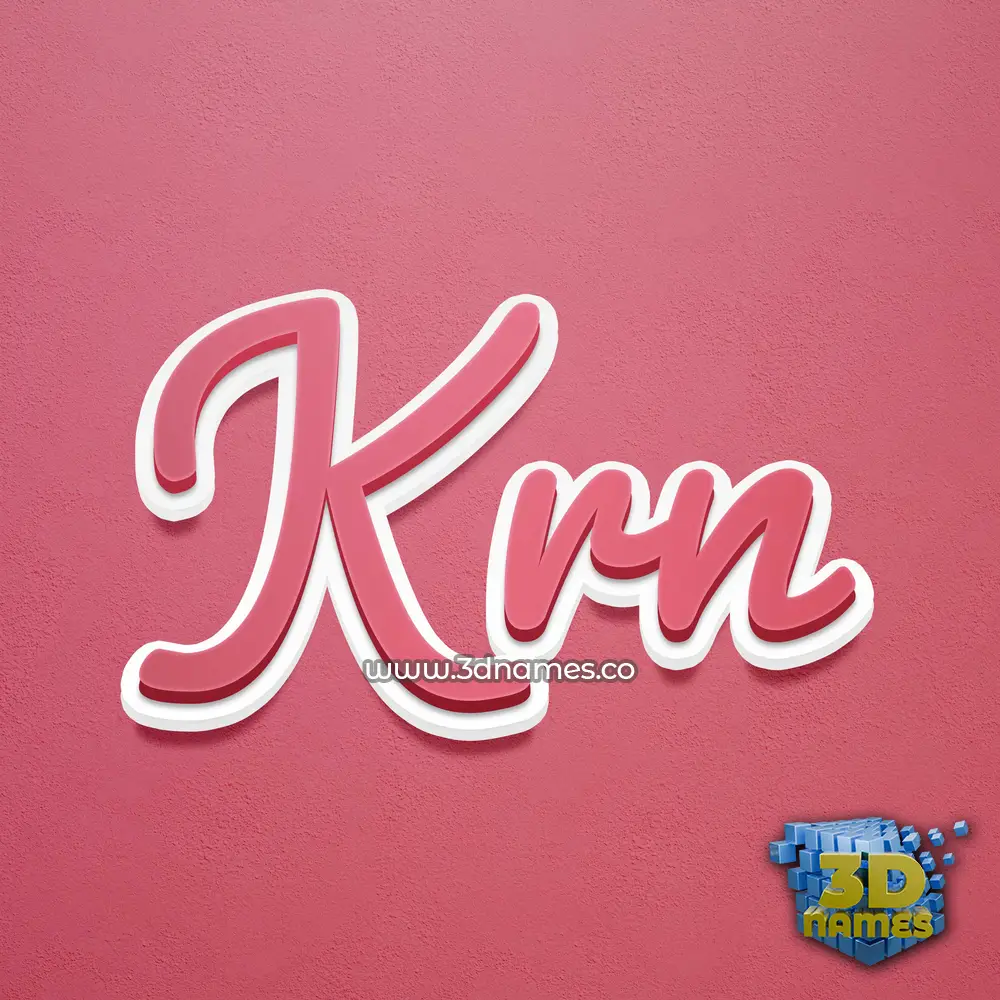 krn in Red Scribble style - 3D name wallpaper