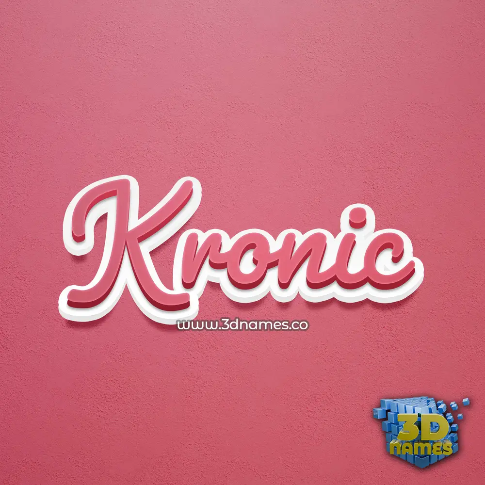 kronic in Red Scribble style - 3D name wallpaper