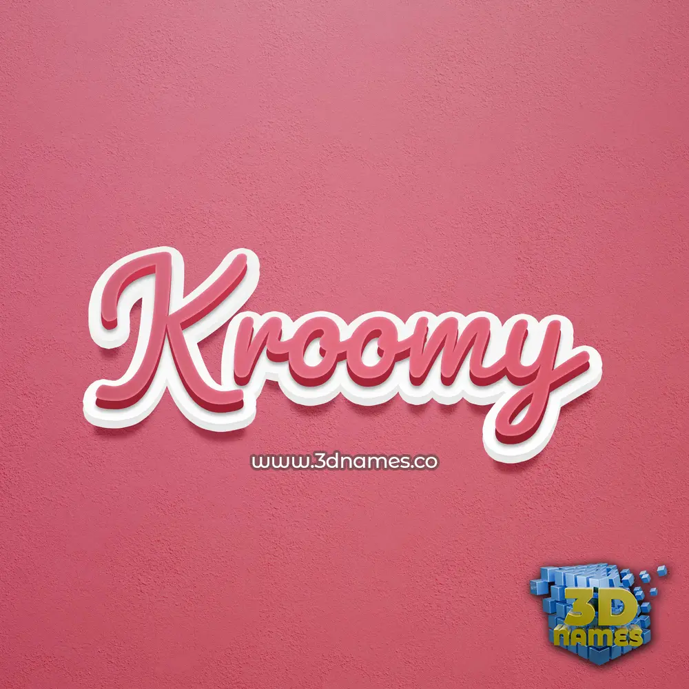 kroomy in Red Scribble style - 3D name wallpaper