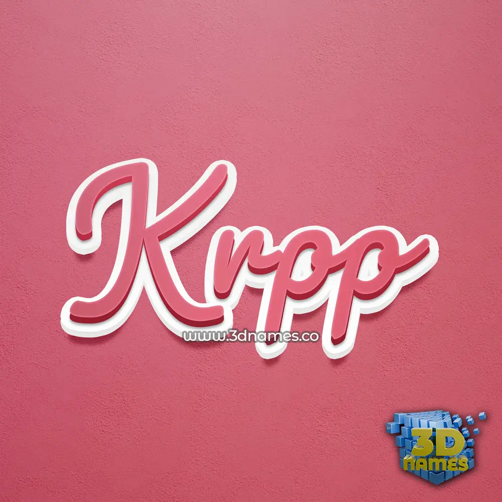 krpp in Red Scribble style - 3D name wallpaper