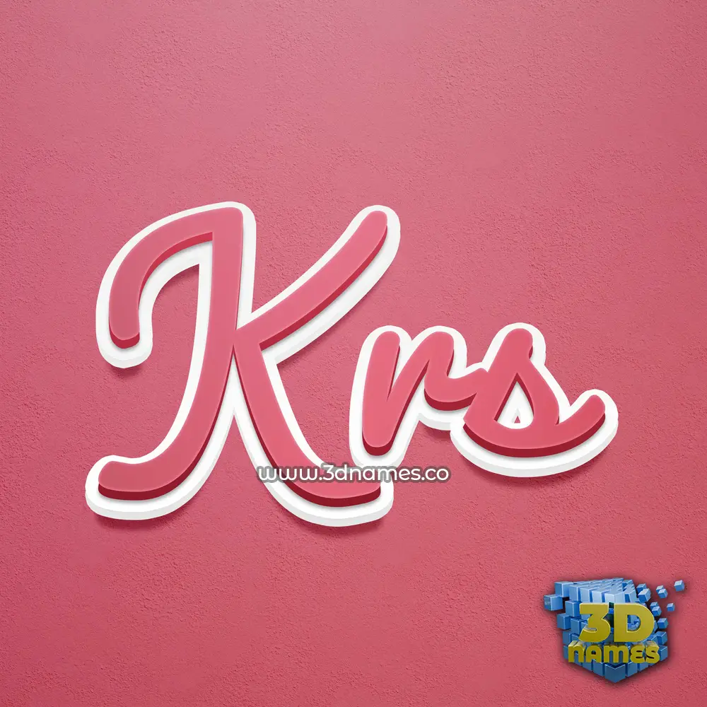 krs in Red Scribble style - 3D name wallpaper