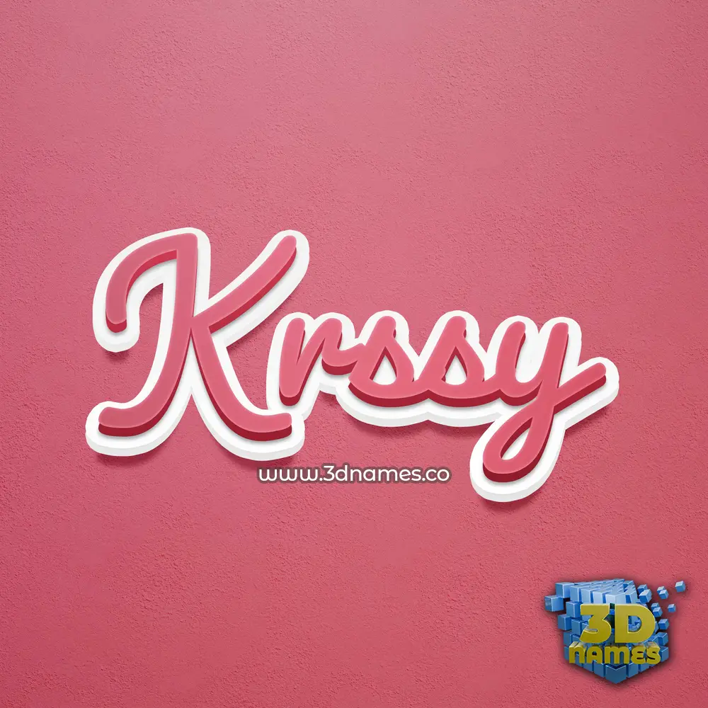 krssy in Red Scribble style - 3D name wallpaper