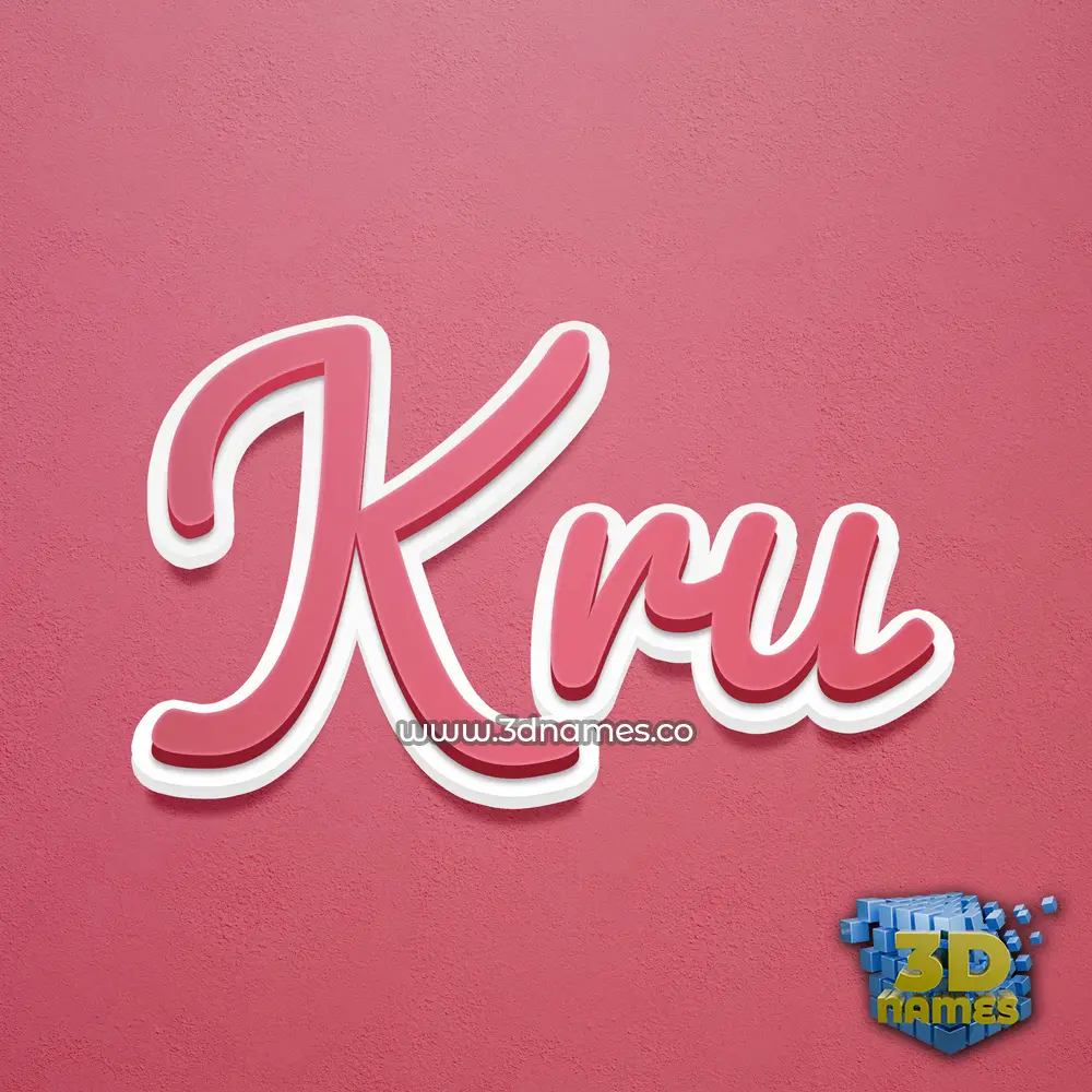 kru in Red Scribble style - 3D name wallpaper
