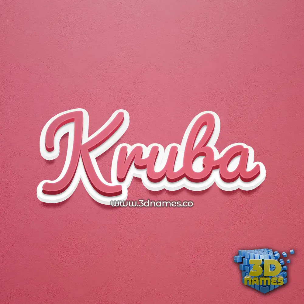 kruba in Red Scribble style - 3D name wallpaper