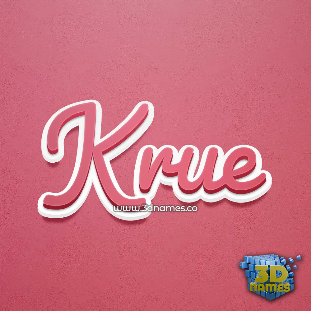 krue in Red Scribble style - 3D name wallpaper