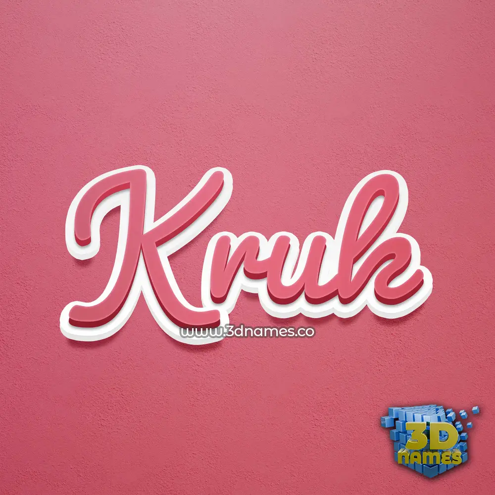 kruk in Red Scribble style - 3D name wallpaper