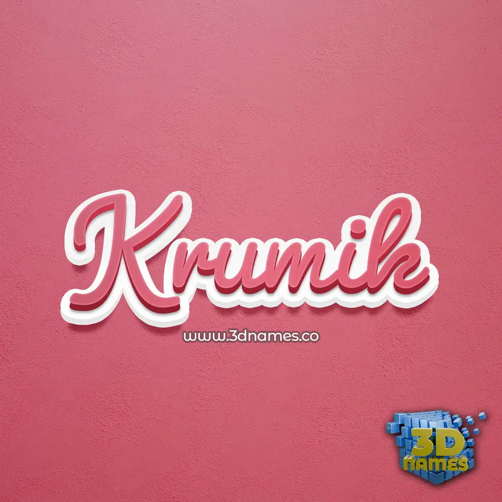 krumik in Red Scribble style - 3D name wallpaper