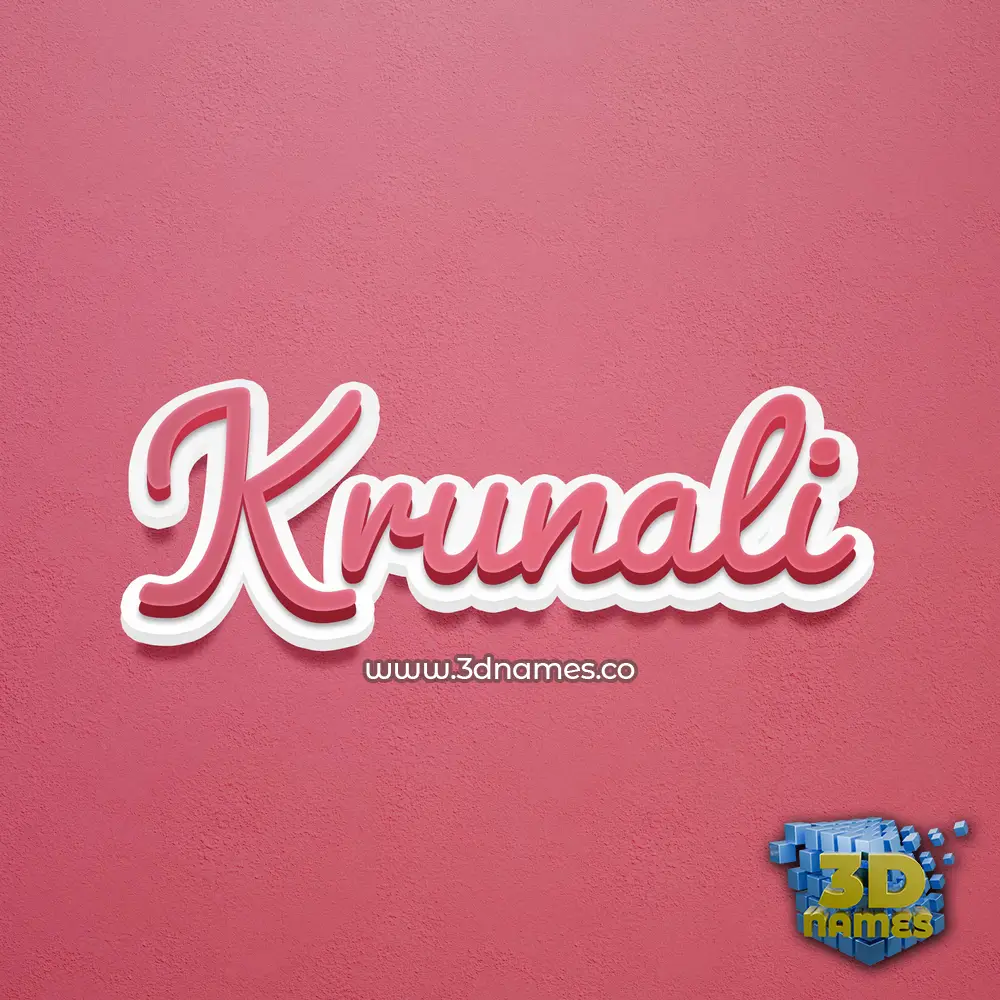krunali in Red Scribble style - 3D name wallpaper