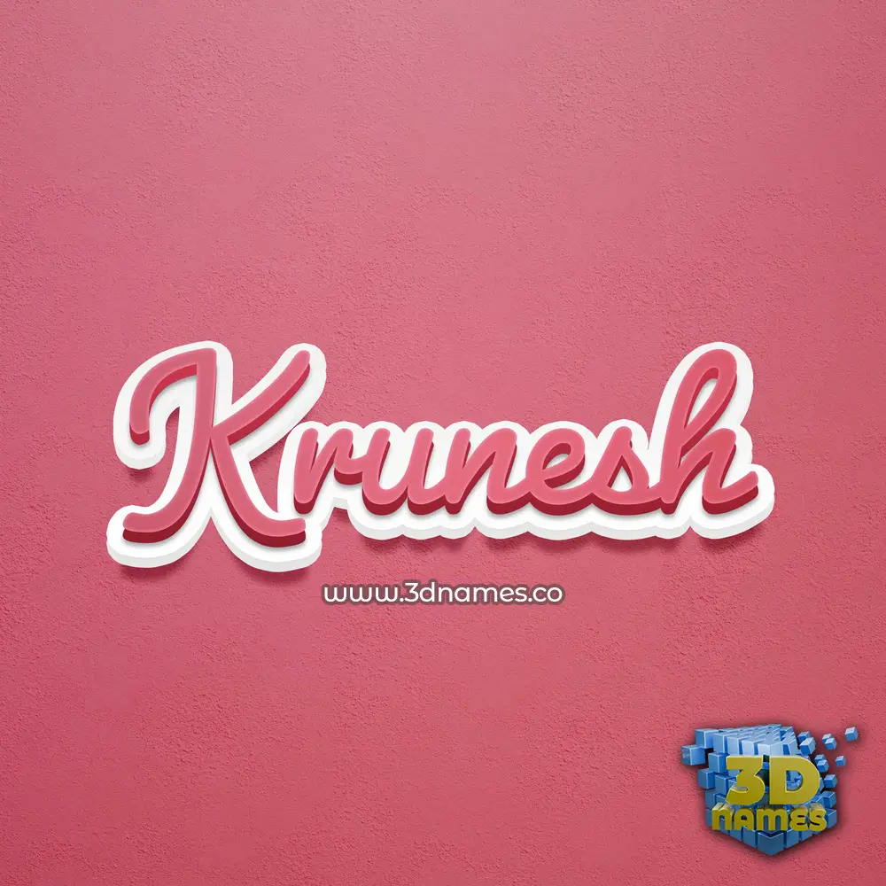 krunesh in Red Scribble style - 3D name wallpaper