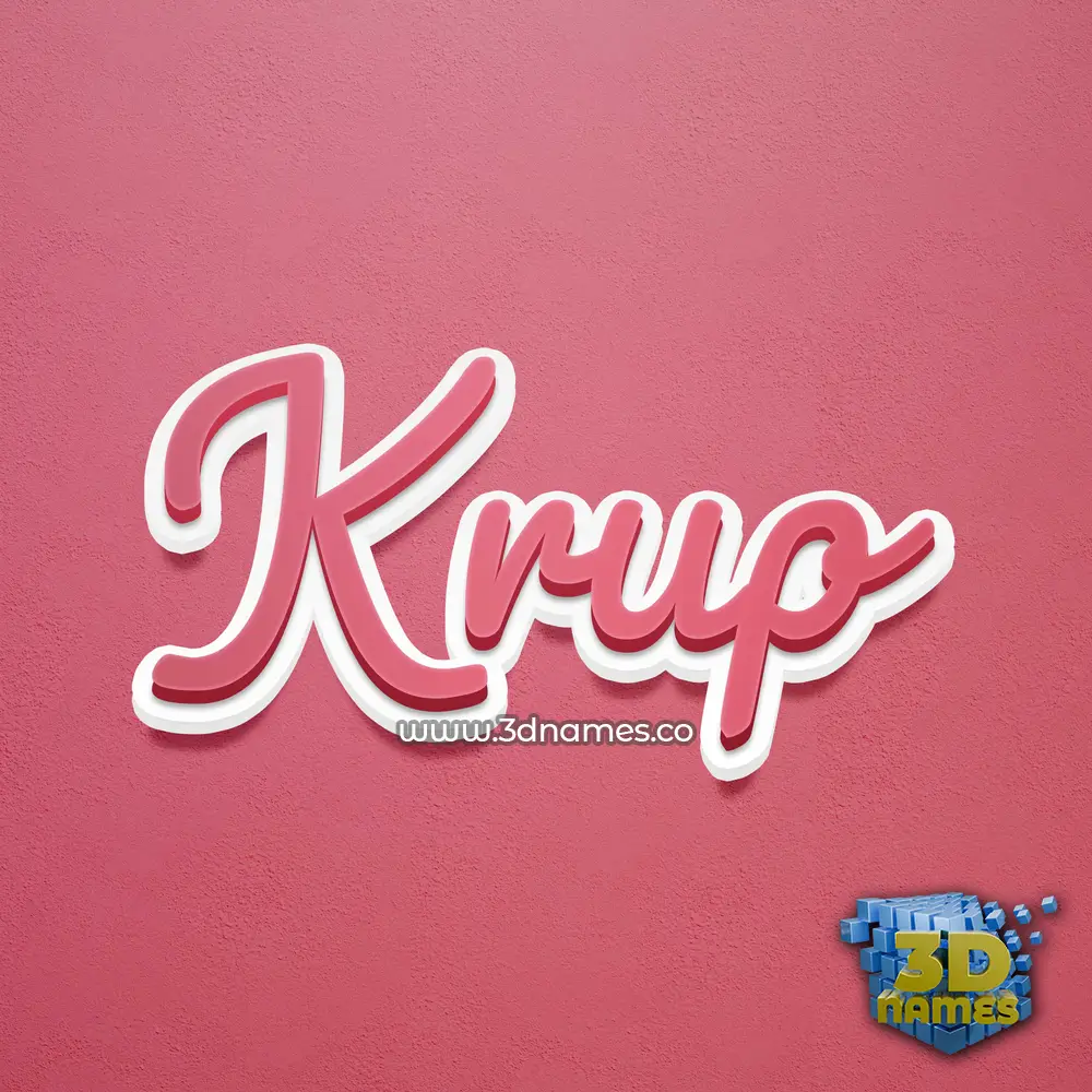 krup in Red Scribble style - 3D name wallpaper