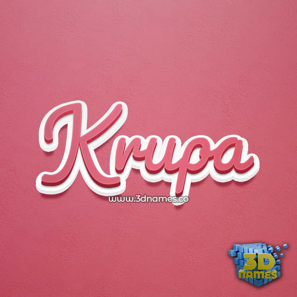 krupa in Red Scribble style - 3D name wallpaper