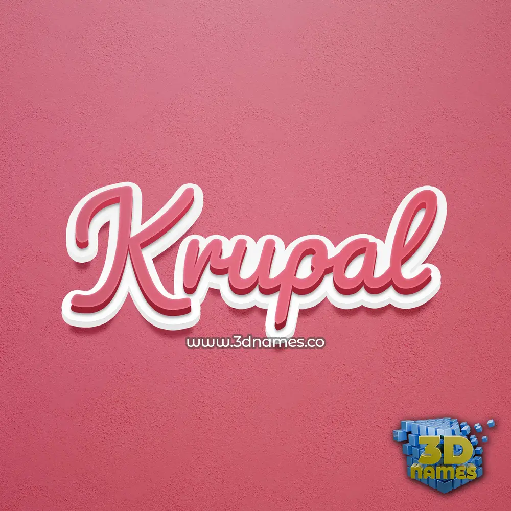krupal in Red Scribble style - 3D name wallpaper