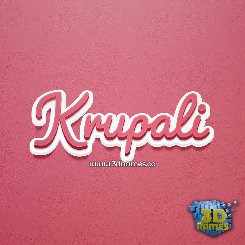 krupali in Red Scribble style - 3D name wallpaper