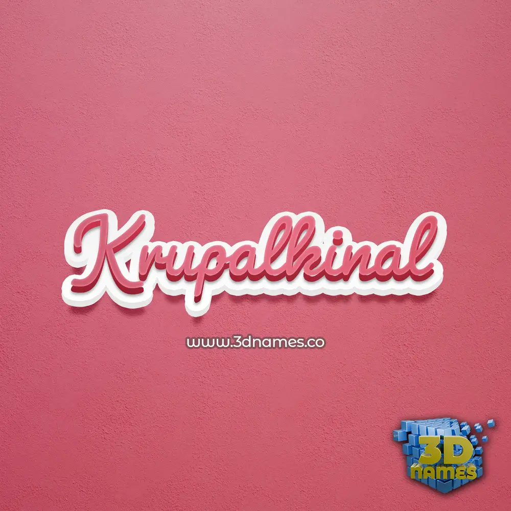 krupalkinal in Red Scribble style - 3D name wallpaper