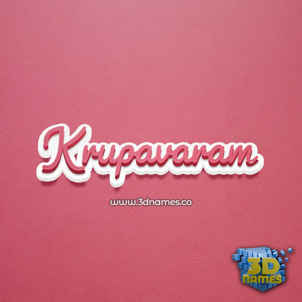 krupavaram in Red Scribble style - 3D name wallpaper