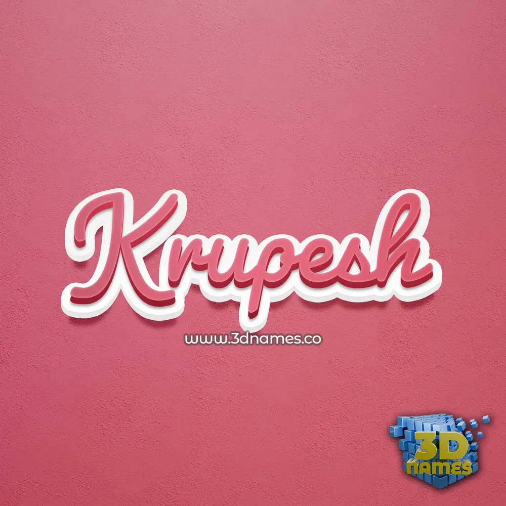 krupesh in Red Scribble style - 3D name wallpaper
