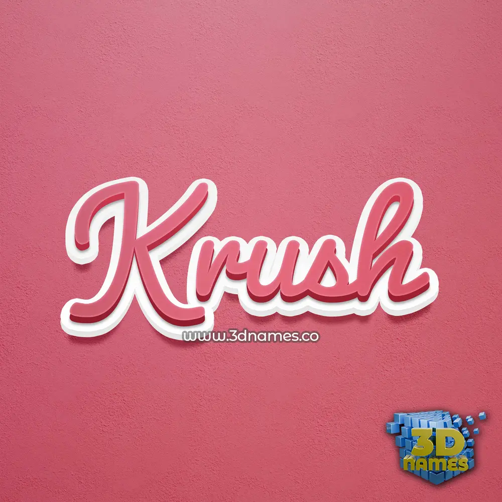 krush in Red Scribble style - 3D name wallpaper