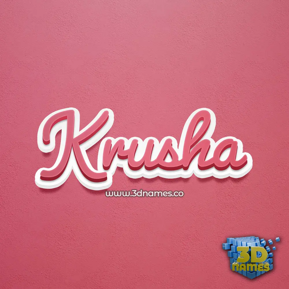krusha in Red Scribble style - 3D name wallpaper