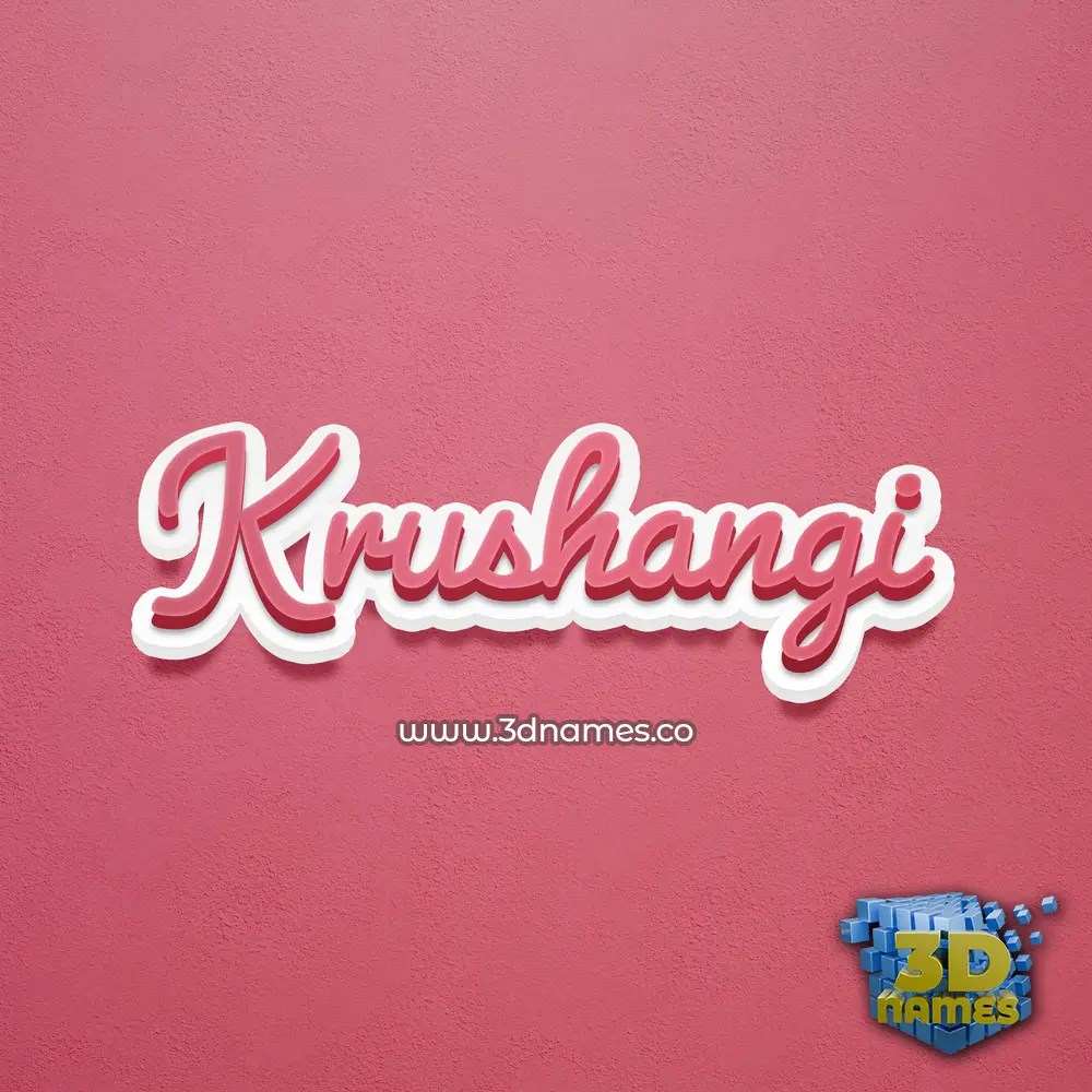 krushangi in Red Scribble style - 3D name wallpaper