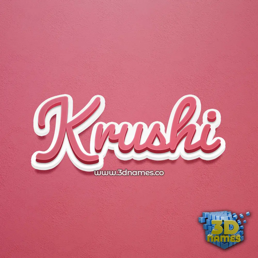 krushi in Red Scribble style - 3D name wallpaper