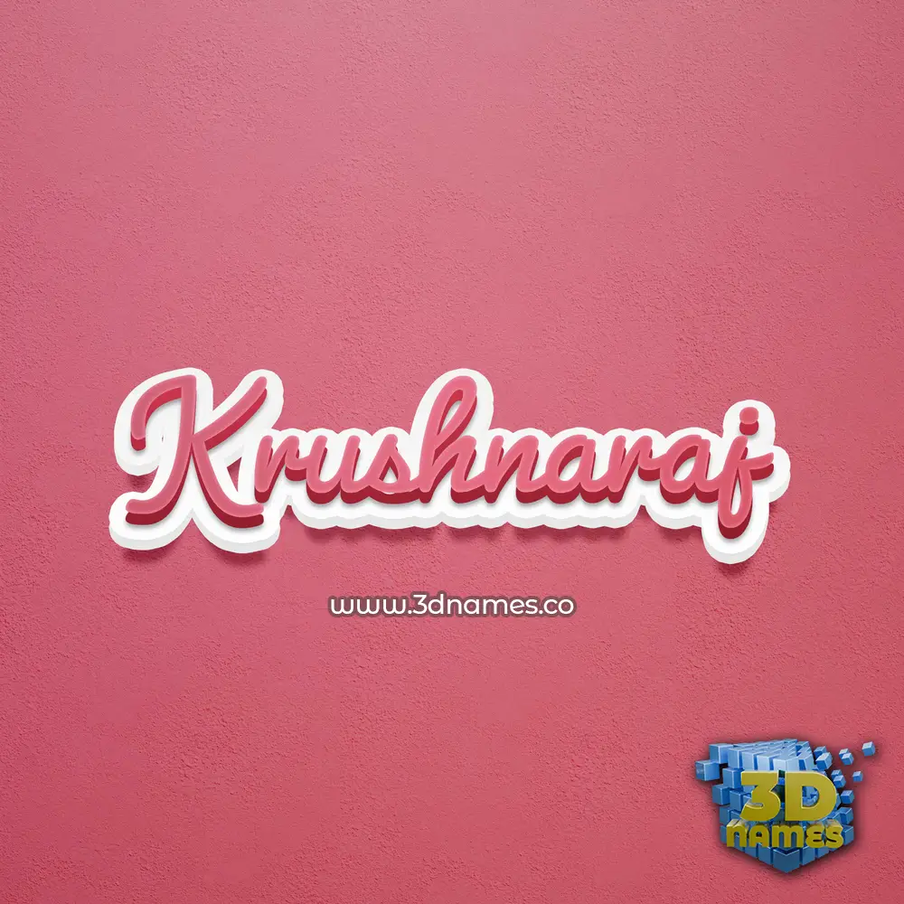 krushnaraj in Red Scribble style - 3D name wallpaper