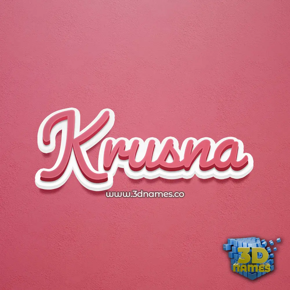 krusna in Red Scribble style - 3D name wallpaper