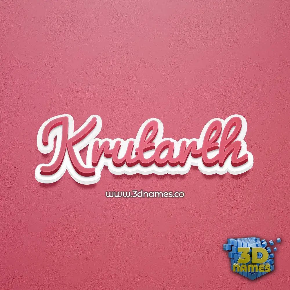 krutarth in Red Scribble style - 3D name wallpaper