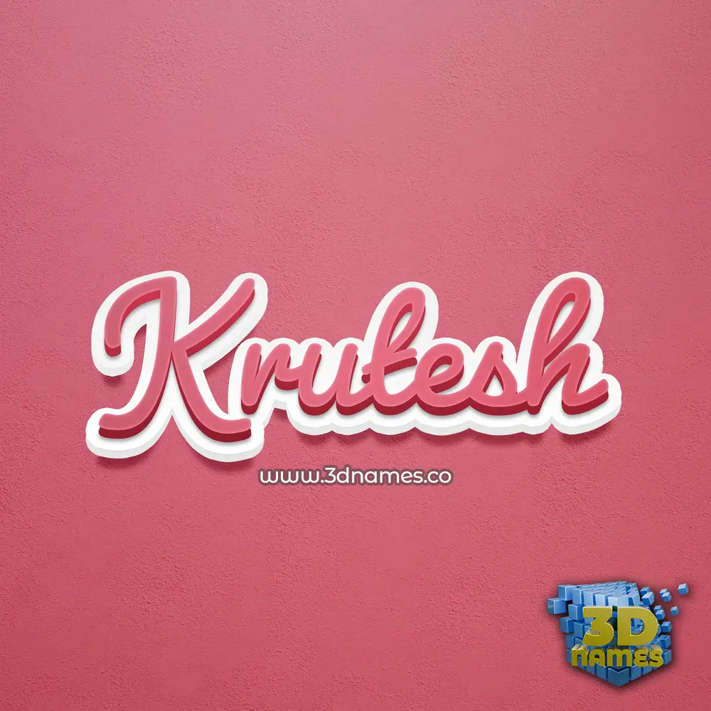 krutesh in Red Scribble style - 3D name wallpaper