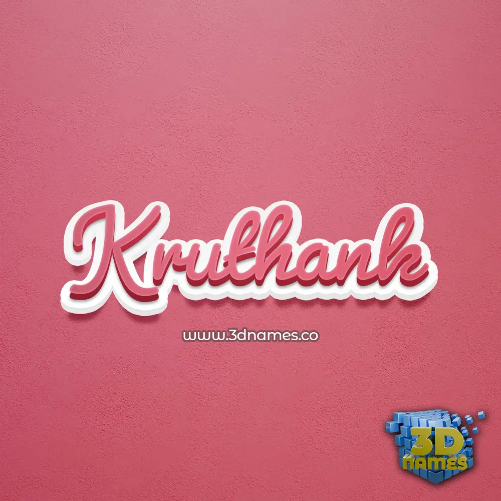 kruthank in Red Scribble style - 3D name wallpaper
