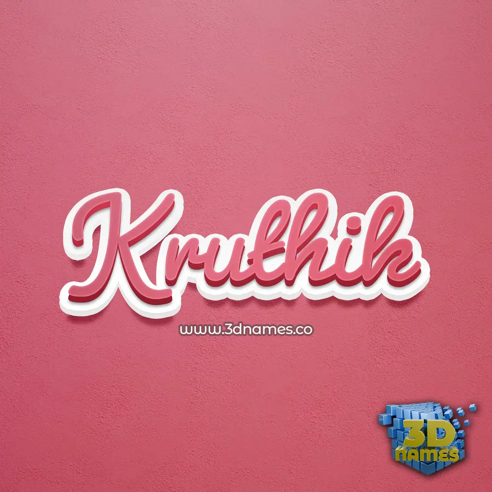 kruthik in Red Scribble style - 3D name wallpaper