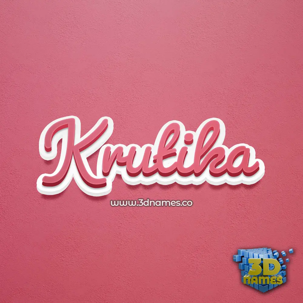 krutika in Red Scribble style - 3D name wallpaper