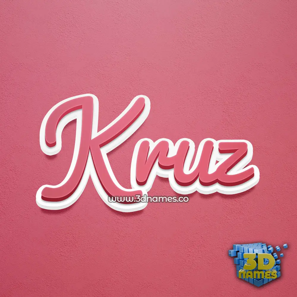 kruz in Red Scribble style - 3D name wallpaper