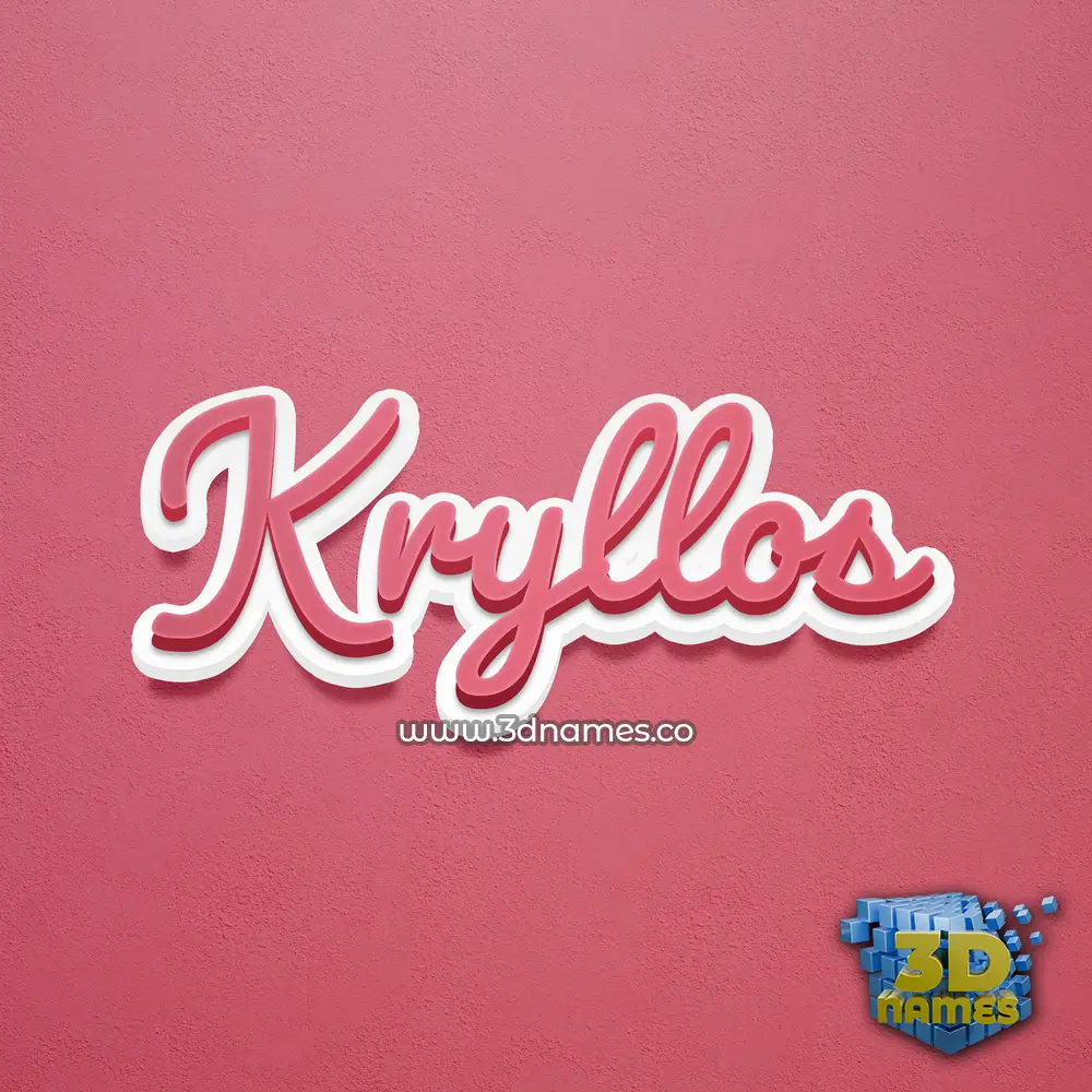 kryllos in Red Scribble style - 3D name wallpaper