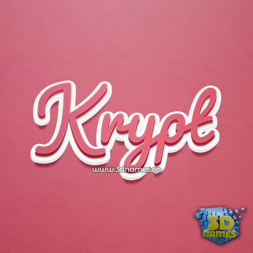 krypt in Red Scribble style - 3D name wallpaper