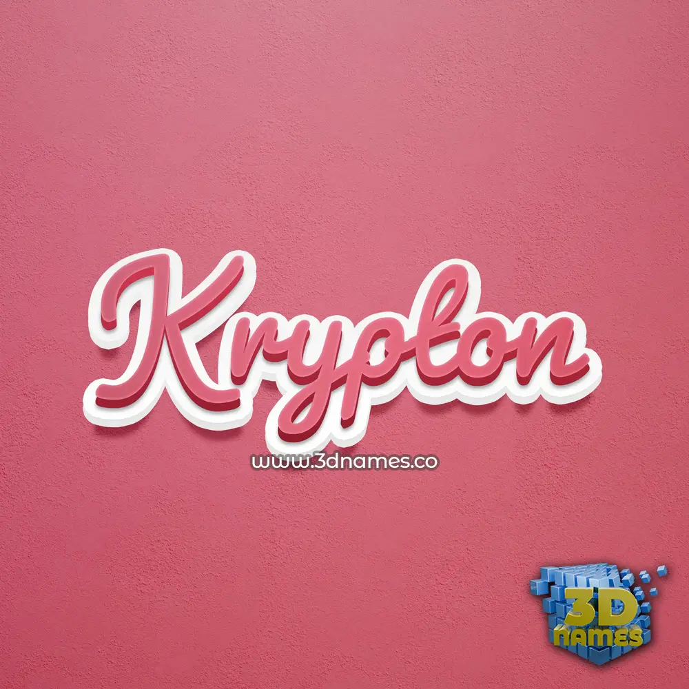 krypton in Red Scribble style - 3D name wallpaper