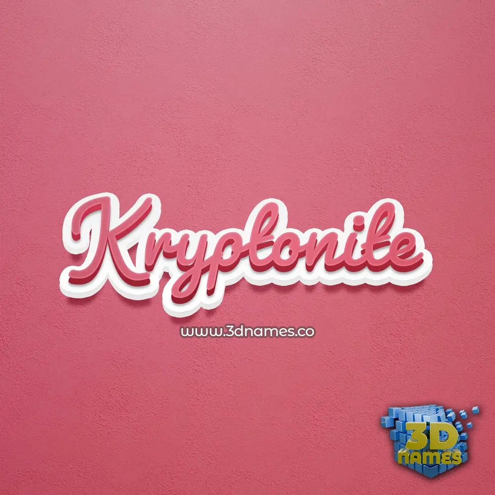 kryptonite in Red Scribble style - 3D name wallpaper